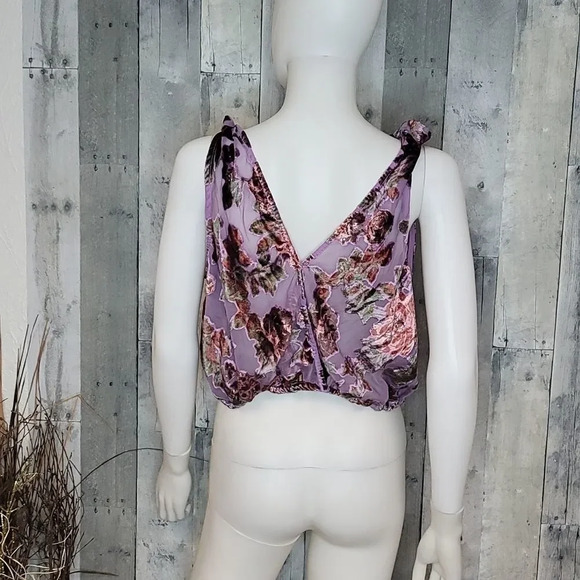 Free People Tied to you mesh velvet top - Picture 6 of 8
